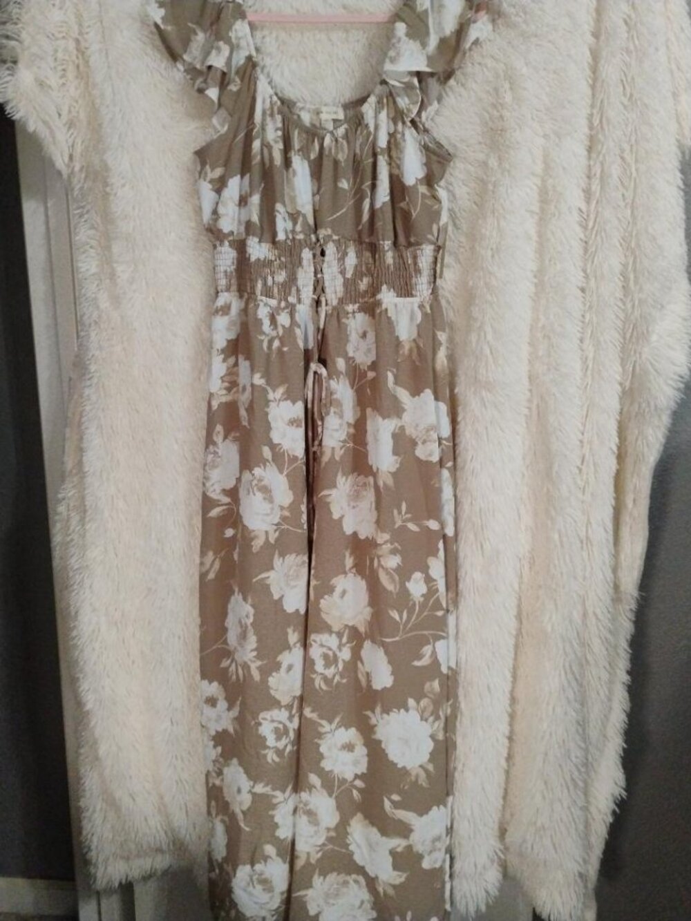 Pie In the Sky Jumpsuit Romper Women's Smocked Wide Leg 1X NWT
